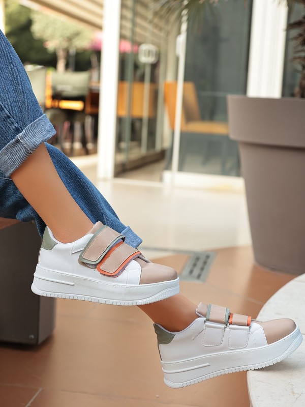 Marx Krem Cilt Spor Ayakkabı