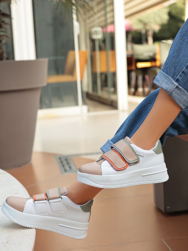 Marx Krem Cilt Spor Ayakkabı