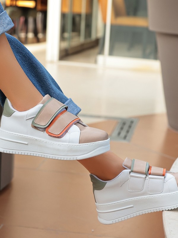 Marx Krem Cilt Spor Ayakkabı