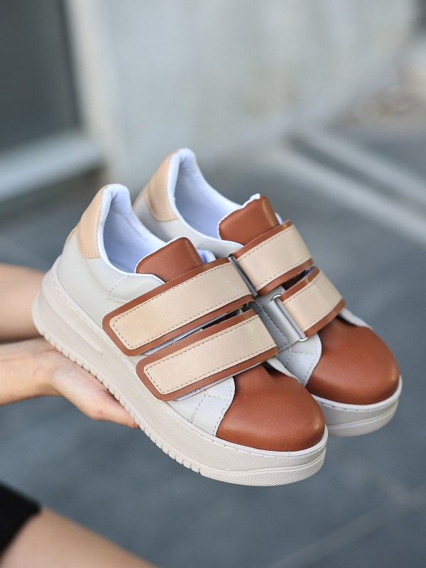 Marx Krem Cilt Taba Detaylı Spor Ayakkabı