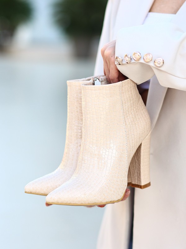 Loora Ten Rugan Desenli Topuklu Bot