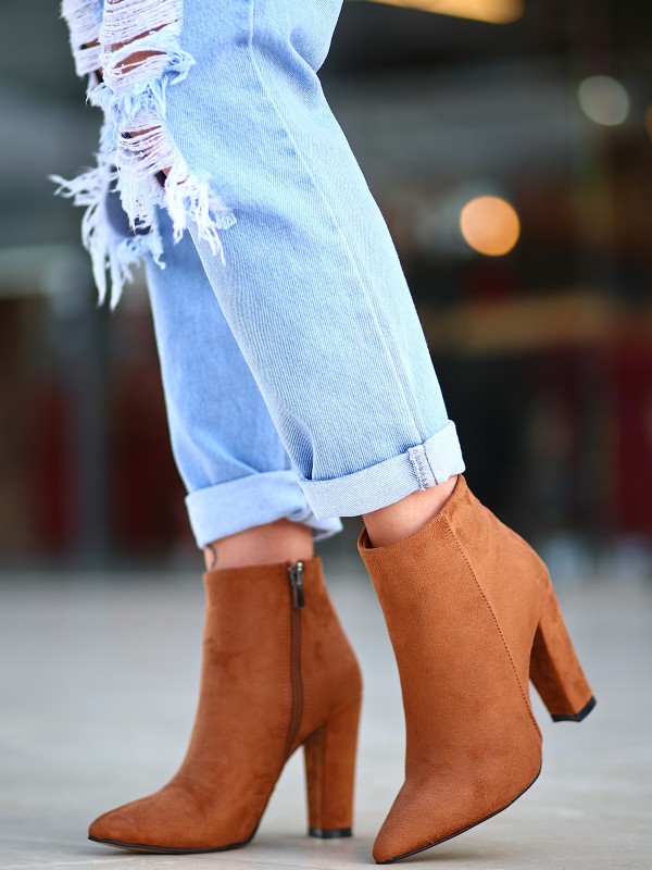 Loora Taba Süet Topuklu Bot