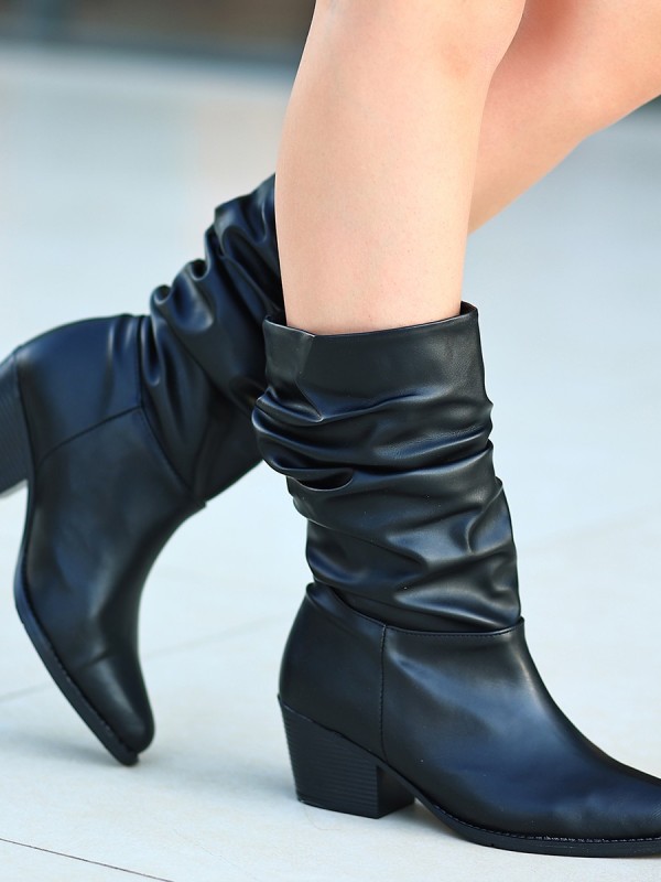 Dior Siyah Cilt Topuklu Bot