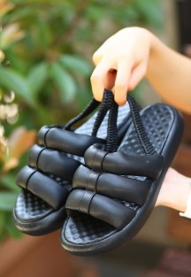 Hara Siyah Cilt Sandalet