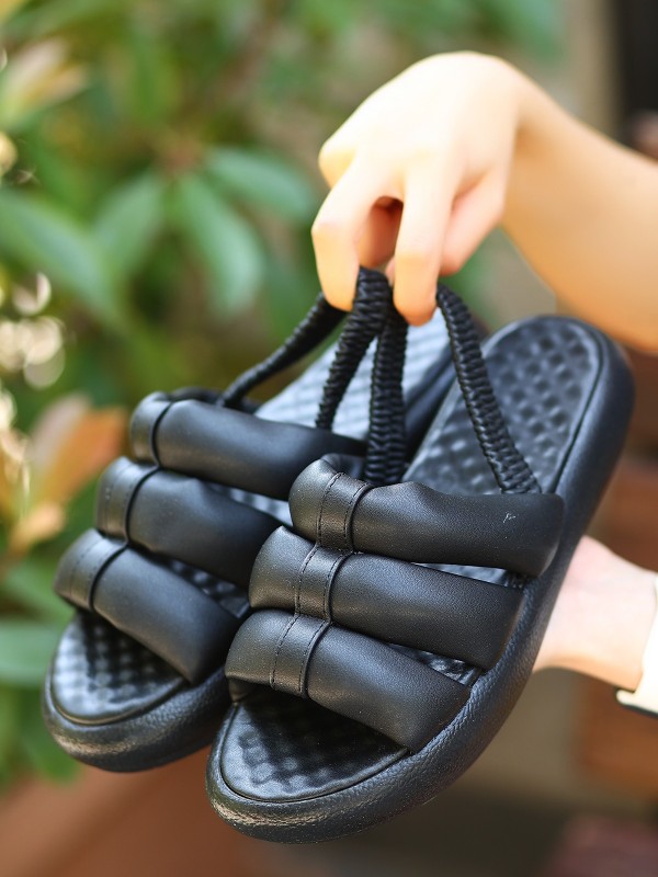 Hara Siyah Cilt Sandalet