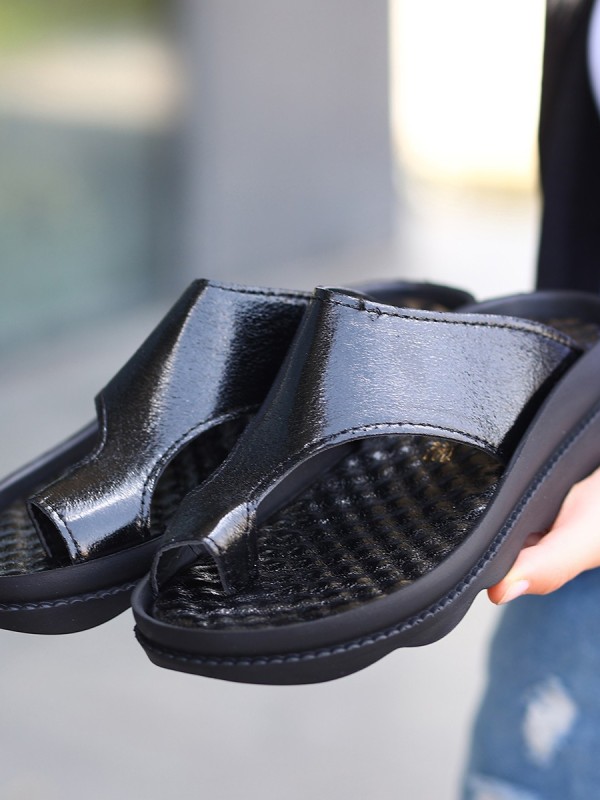 Weno Siyah Cilt Simli Terlik