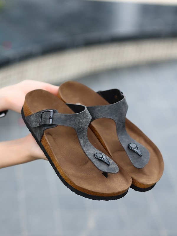 Aksar Gri Nubuk Parmak Arası Terlik