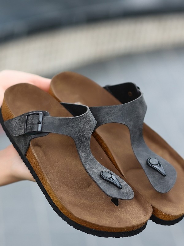 Aksar Gri Nubuk Parmak Arası Terlik