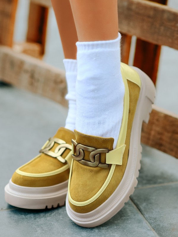 İveda Hardal Süet Babet Ayakkabı