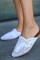 Osse Beyaz Örgülü Terlik