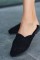 Osse Siyah Örgülü Terlik