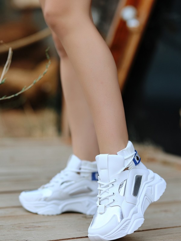 Nolli Beyaz Cilt Bağcıklı Bot