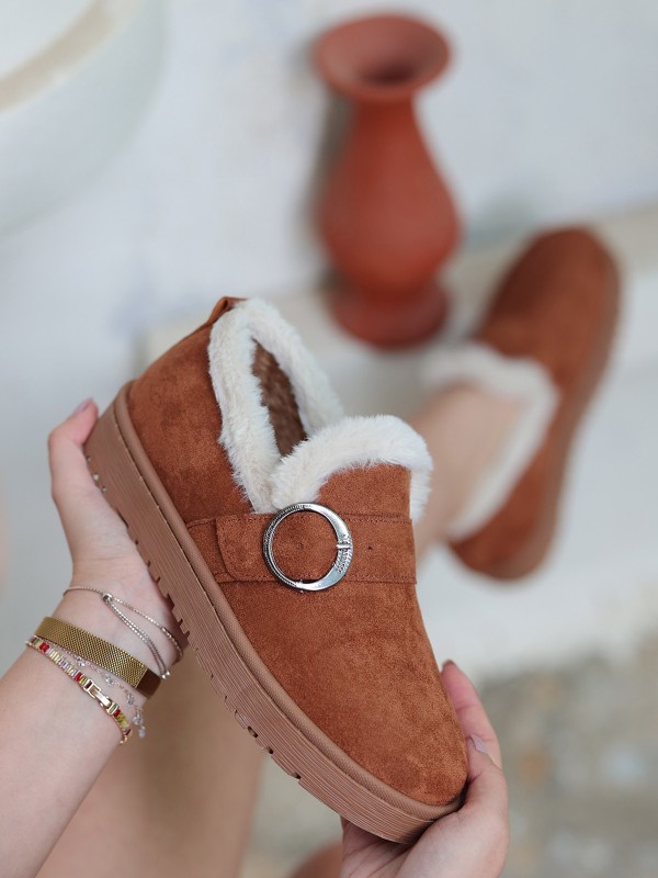 Tote Taba Süet Babet Ayakkabı