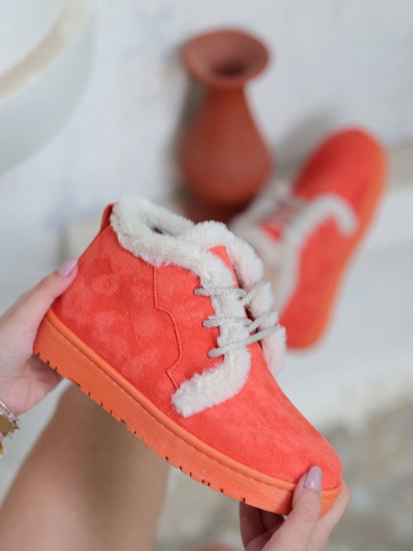 Simya Turuncu Süet Bağcıklı Bot