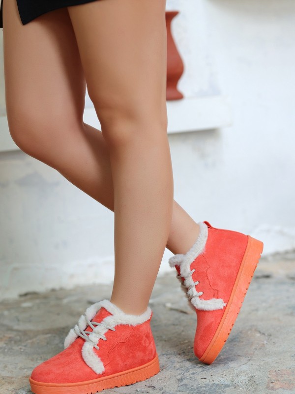 Simya Turuncu Süet Bağcıklı Bot