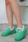 Tote Yeşil Süet Babet Ayakkabı