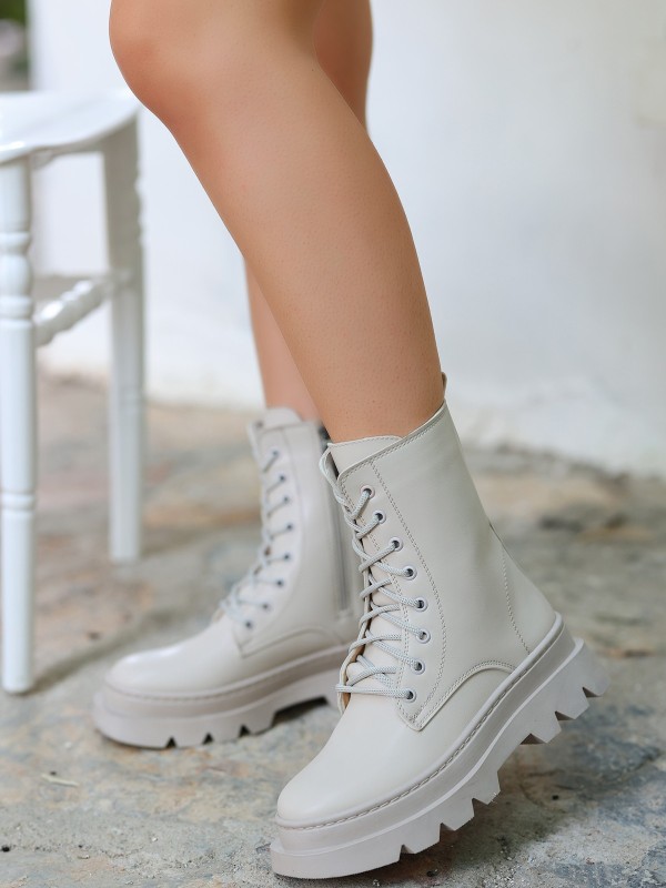 Orge Bej Cilt Bağcıklı Bot