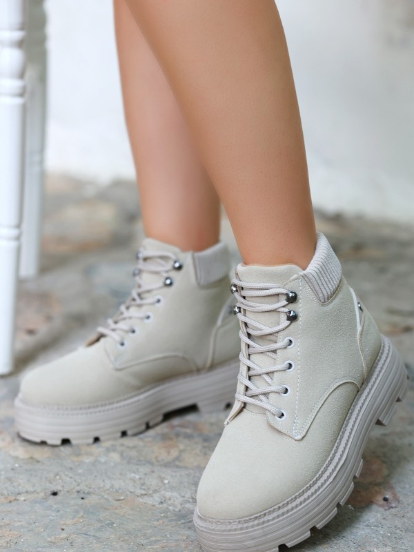 Olinda Bej Nubuk Bağcıklı Bot