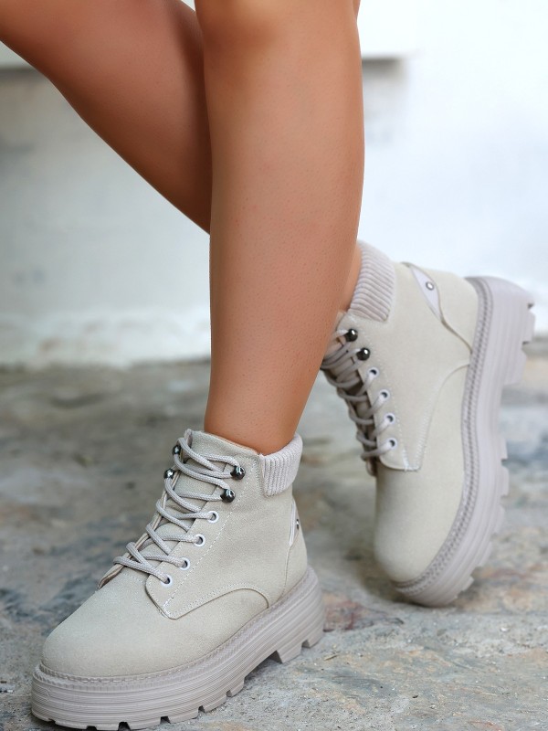 Olinda Bej Nubuk Bağcıklı Bot