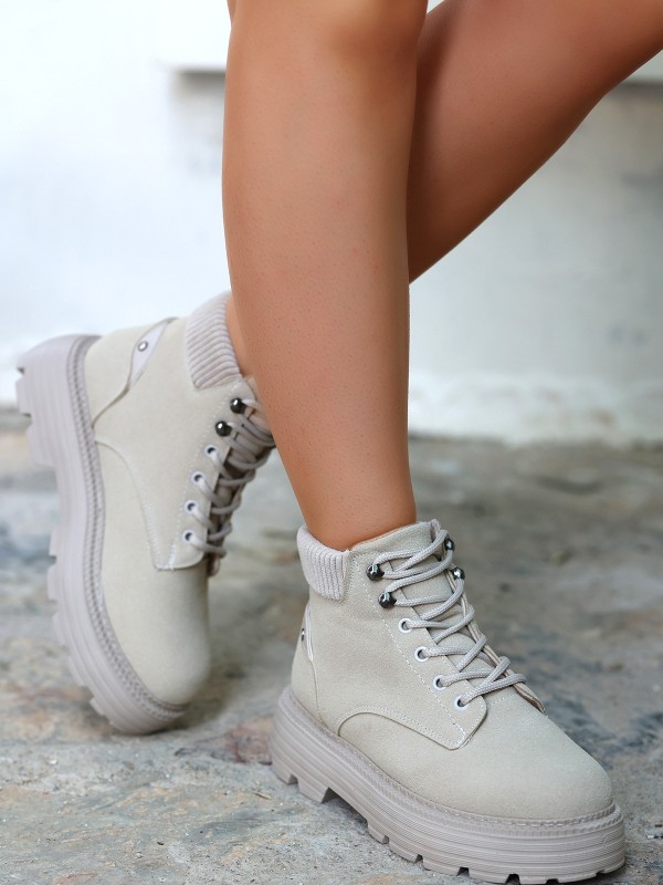 Olinda Bej Nubuk Bağcıklı Bot