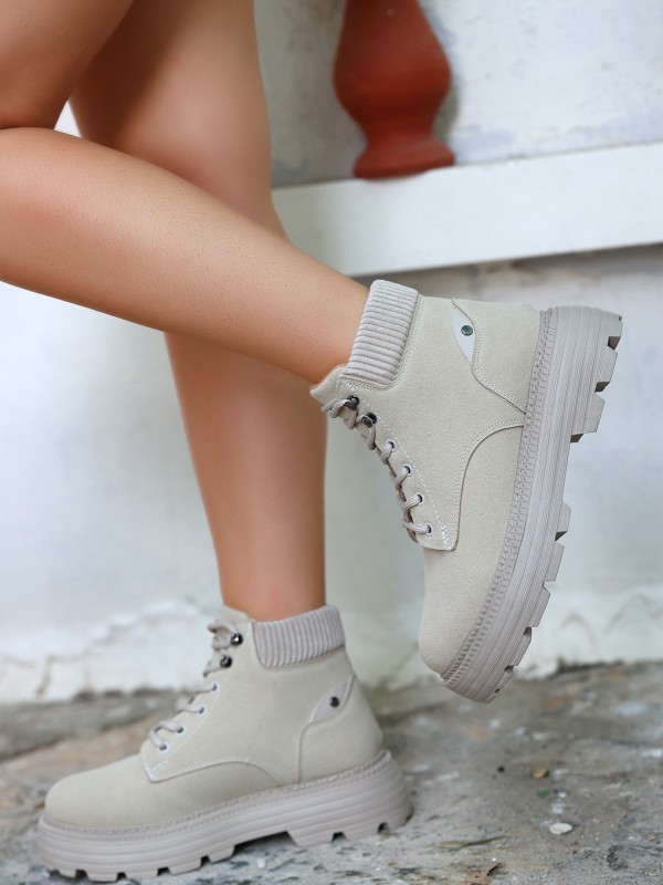 Olinda Bej Nubuk Bağcıklı Bot