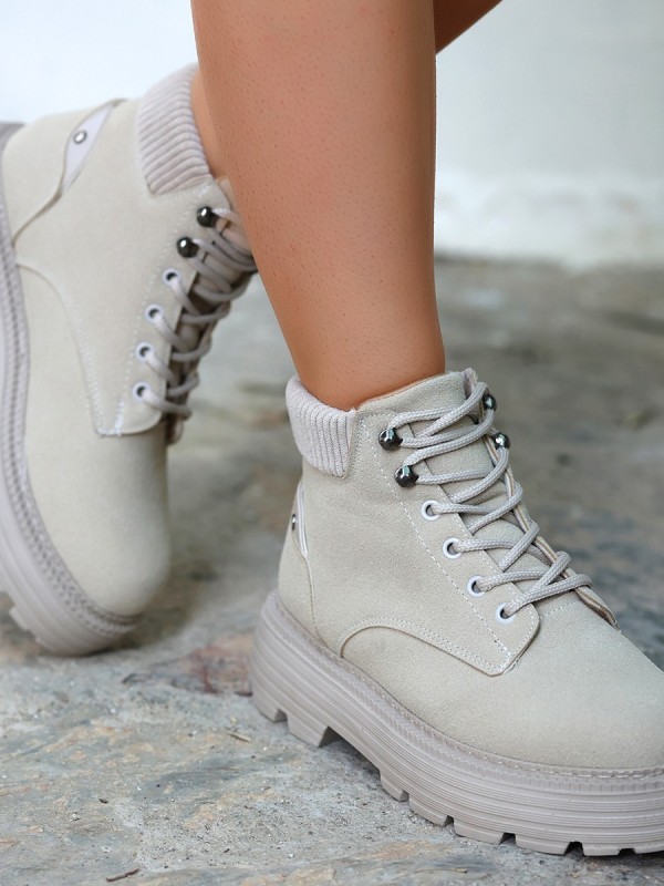 Olinda Bej Nubuk Bağcıklı Bot