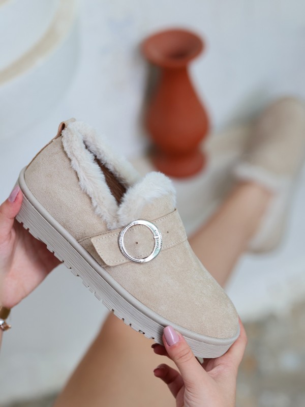 Tote Bej Süet Babet Ayakkabı