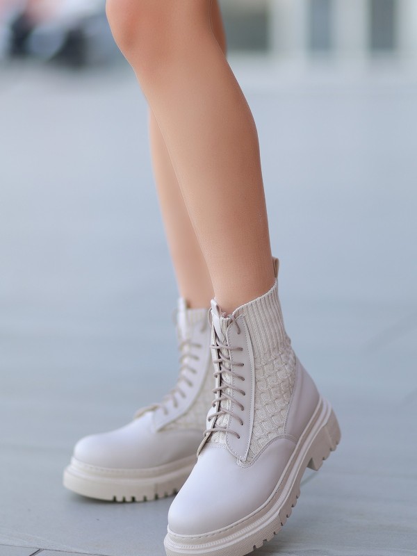 Utag Bej Cilt Bağcıklı Bot