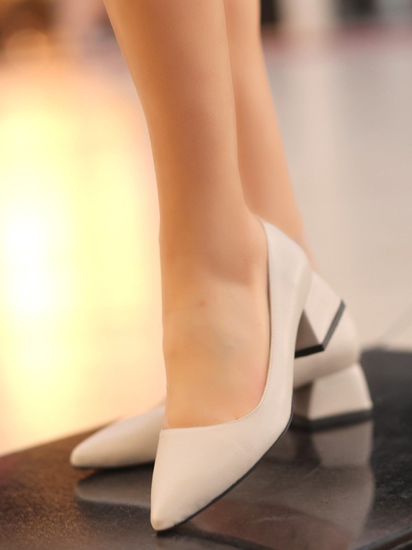 Xian Bej Cilt Topuklu Ayakkabı