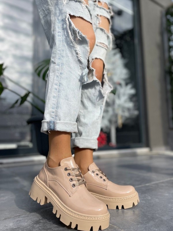 Otya Nude Rugan Bağcıklı Oxford Ayakkabı Otya Nude Rugan Bağcıklı Oxford Ayakkabı