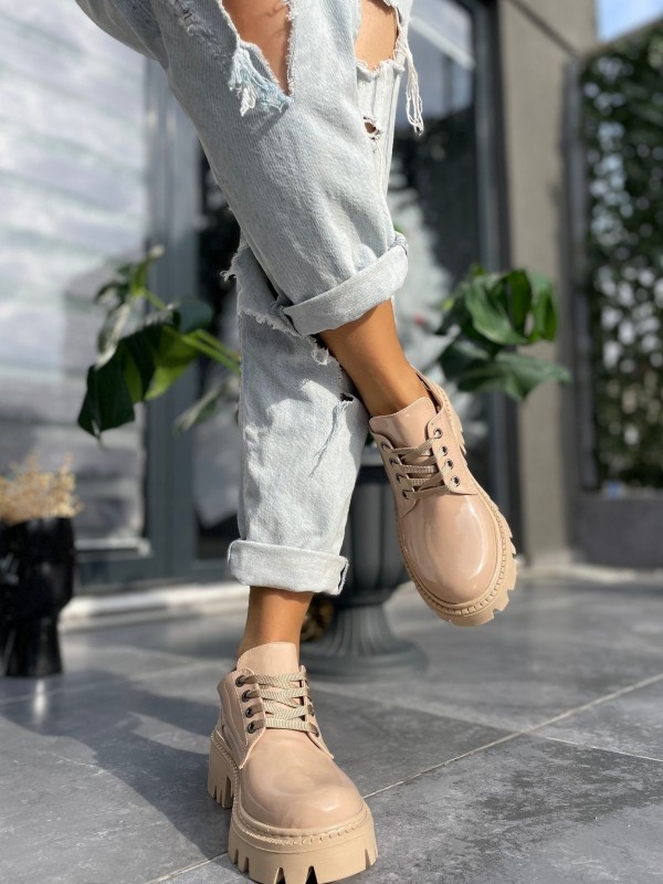 Otya Nude Rugan Bağcıklı Oxford Ayakkabı Otya Nude Rugan Bağcıklı Oxford Ayakkabı