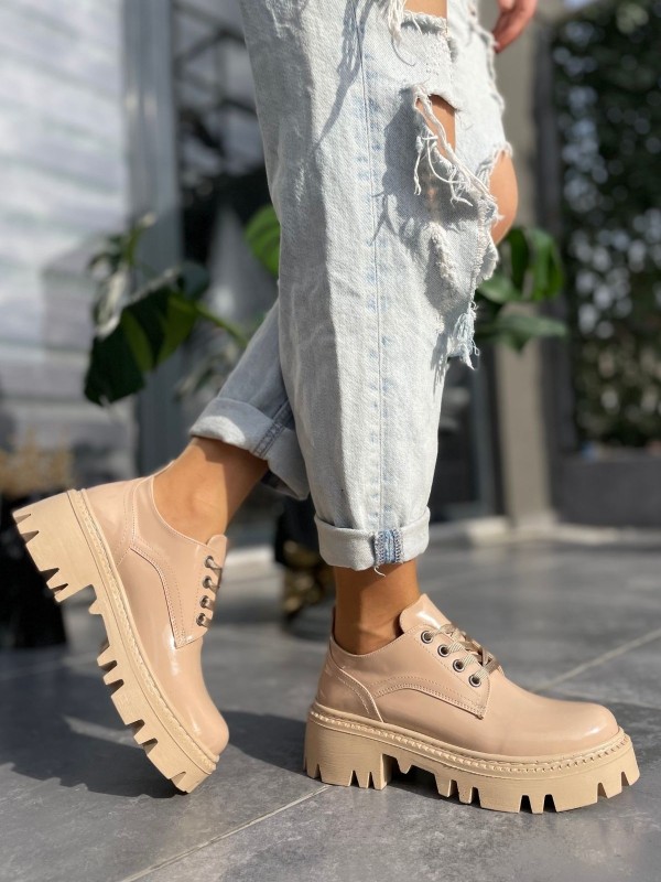 Otya Nude Rugan Bağcıklı Oxford Ayakkabı Otya Nude Rugan Bağcıklı Oxford Ayakkabı