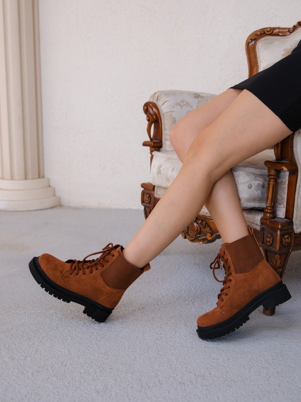 Beery Taba Süet Bağcıklı Bot