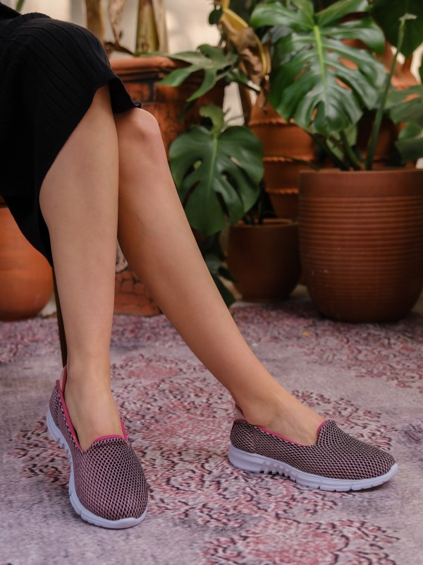 Enox Fuşya Desenli Streş Babet Ayakkabı