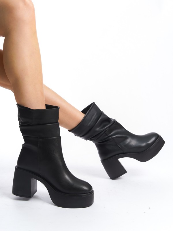 Milda Siyah Cilt Körüklü Bot