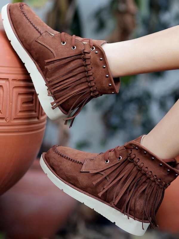 Trula Taba Süet Bağcıklı Bot