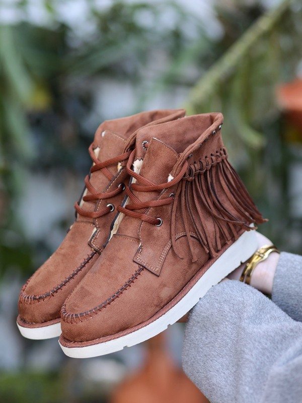 Trula Taba Süet Bağcıklı Bot