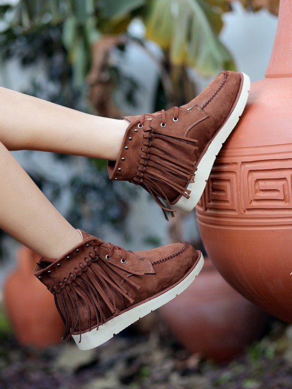 Trula Taba Süet Bağcıklı Bot