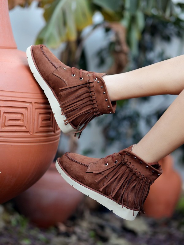 Trula Taba Süet Bağcıklı Bot