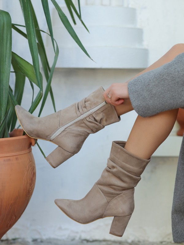 Ritax Vizon Süet Topuklu Bot