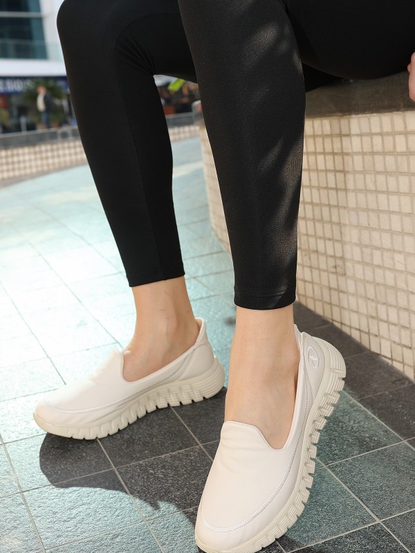 Zlata Bej Cilt Babet Ayakkabı Zlata Bej Cilt Babet Ayakkabı