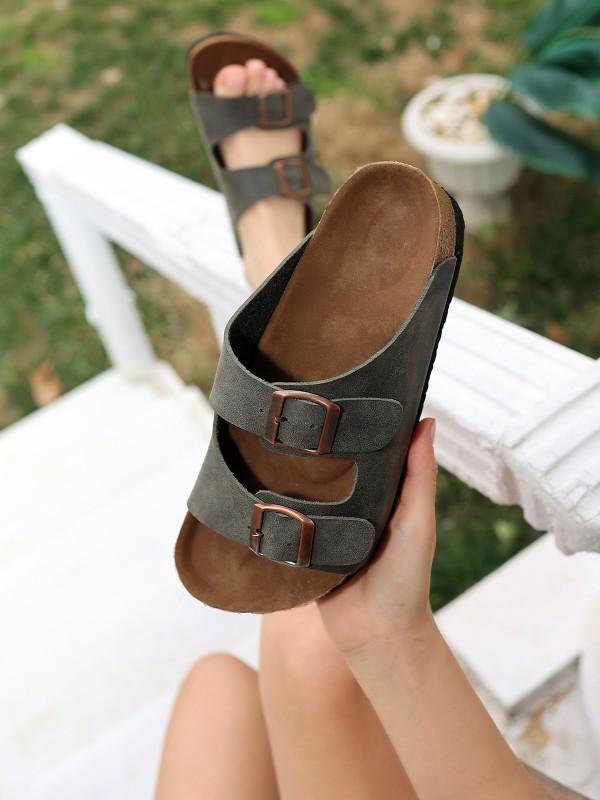 Rıno Haki Yeşil Nubuk Terlik