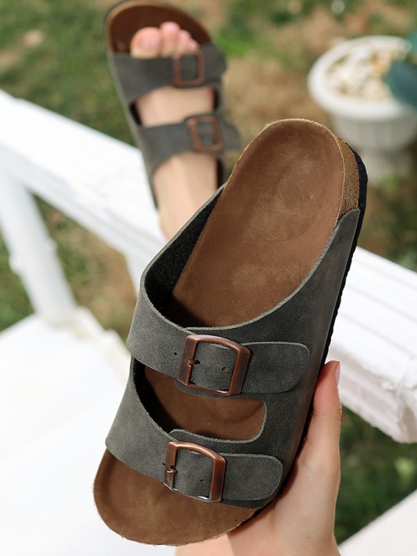 Rıno Haki Yeşil Nubuk Terlik