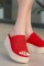 Tiona Kırmızı Triko Dolgu Topuk Terlik