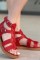 Kamila Kırmızı Deri Sandalet