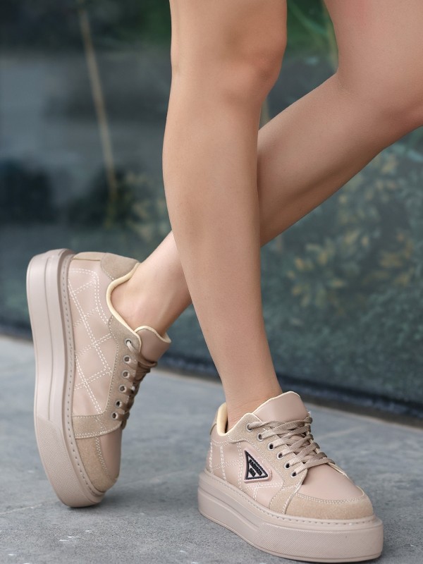 Julya Nude Cilt Bağcıklı Spor Ayakkabı