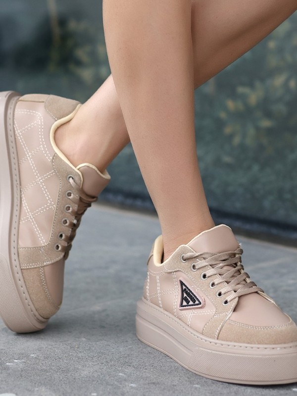 Julya Nude Cilt Bağcıklı Spor Ayakkabı