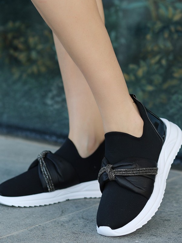 Stew Siyah Streç Spor Ayakkabı