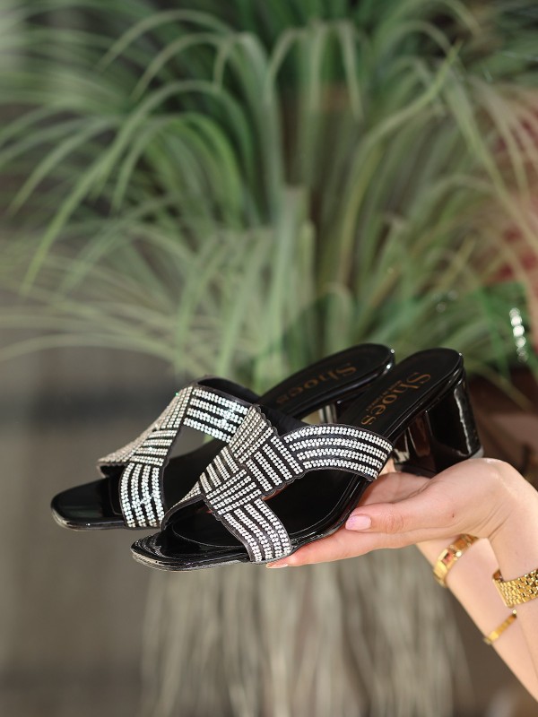 Darla Siyah Rugan Topuklu Terlik