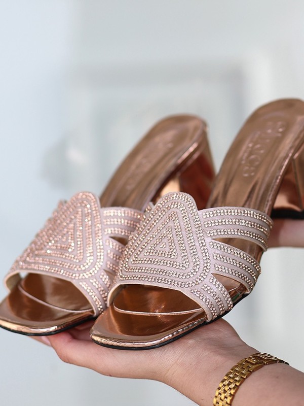 Enda Bakır Rugan Topuklu Terlik